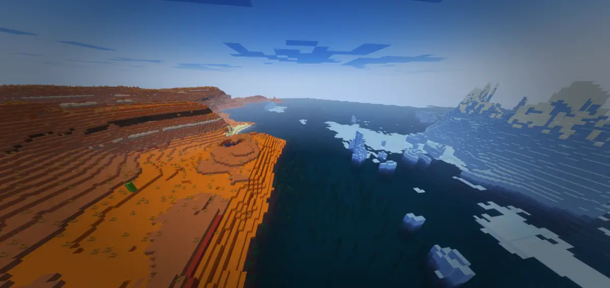 Ice spikes, canyons,Ocean
