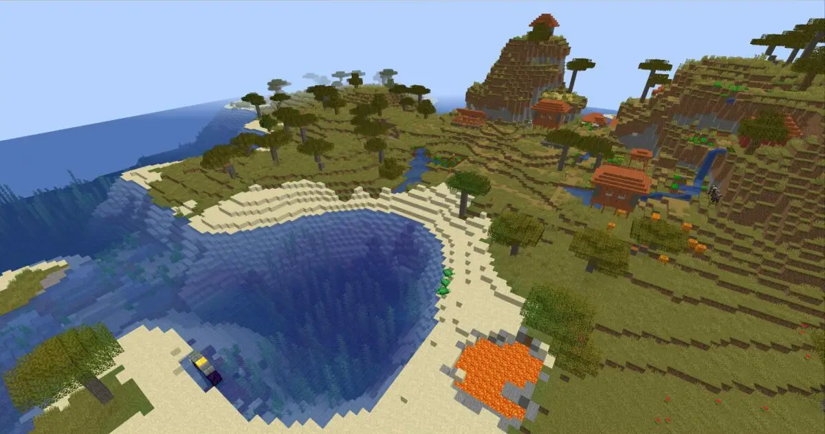 Ruined Portal Lava Pool village seed