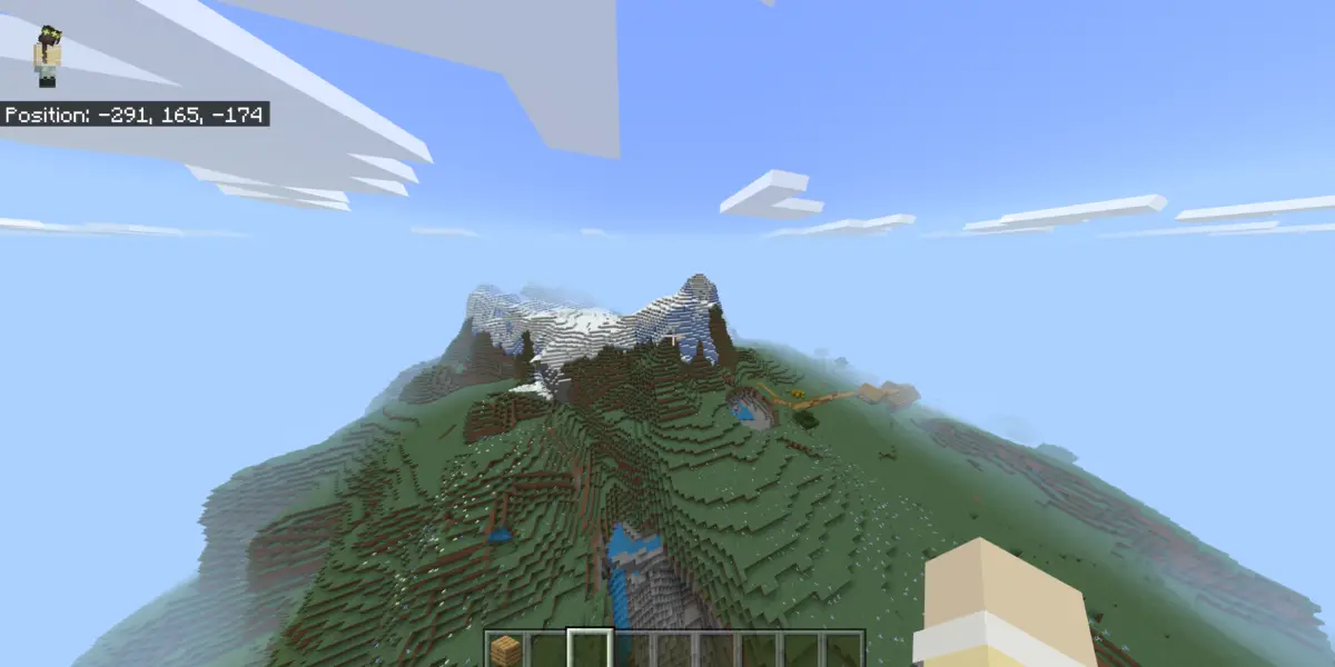 Mountain, Village, and cave all next to each other