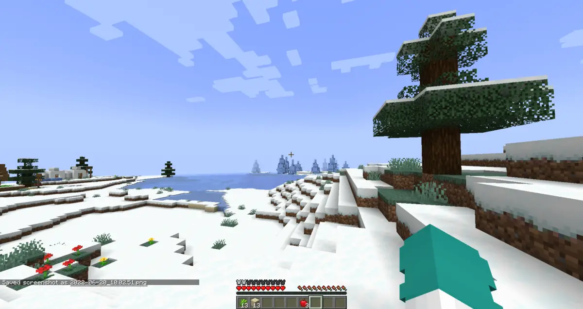 Spruce Village with Ice Spikes + Massive Frozen Mountains at Spawn
